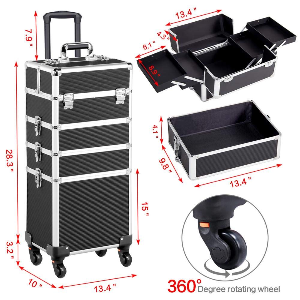 Top view of makeup trolley with adjustable dividers