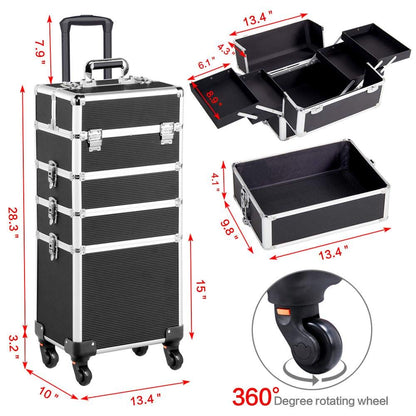 Top view of makeup trolley with adjustable dividers