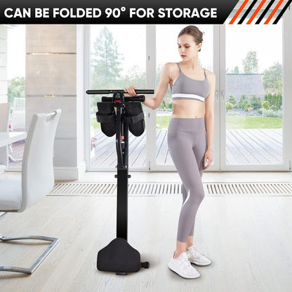 Rowing machine fitness machine hydraulic damping system close up