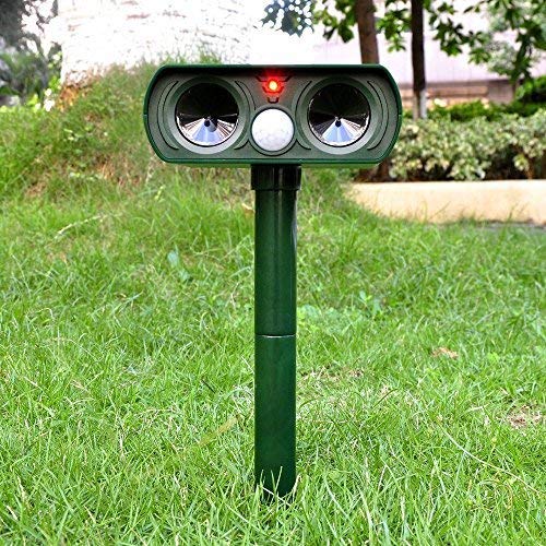 Ultrasonic Solar Powered Insect Animal Repeller PIR Dog Cat Scarer
