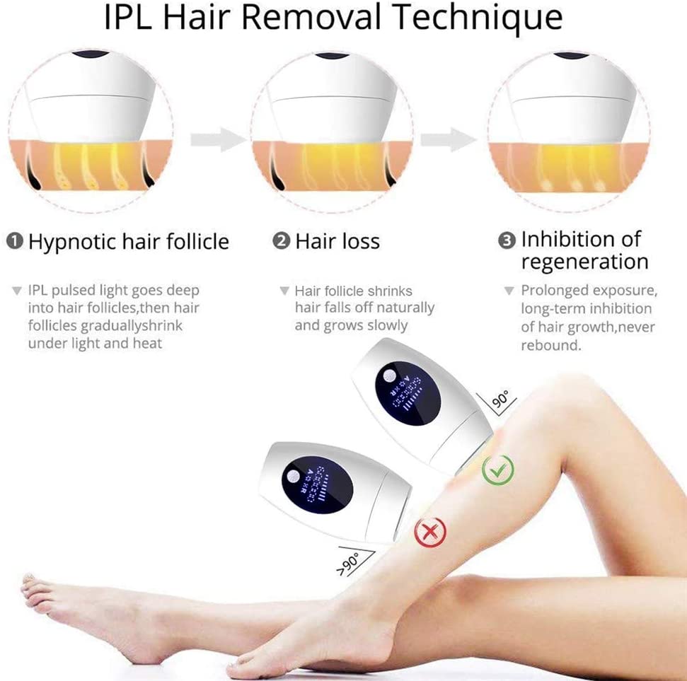 IPL laser hair removal device showing manual flash mode for small areas