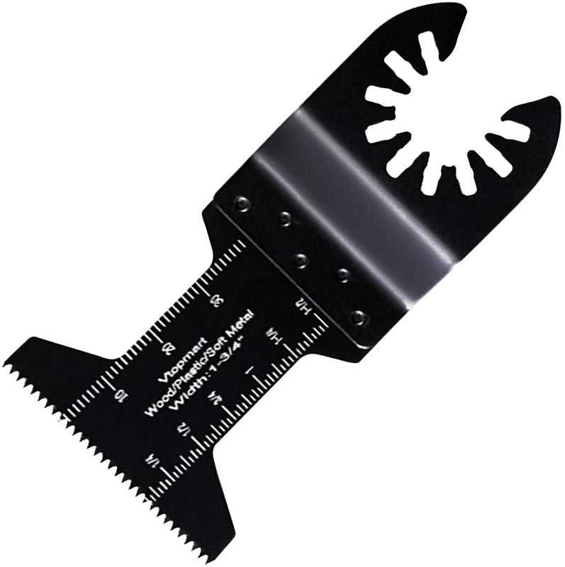 Top angle of oscillating blades highlighting quick release feature