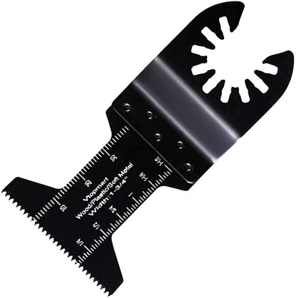 Top angle of oscillating blades highlighting quick release feature