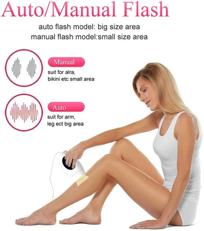 IPL laser hair removal device in automatic flash mode for large areas