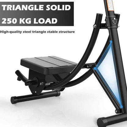 Abs roller trainer demonstrating knee cushion for comfort