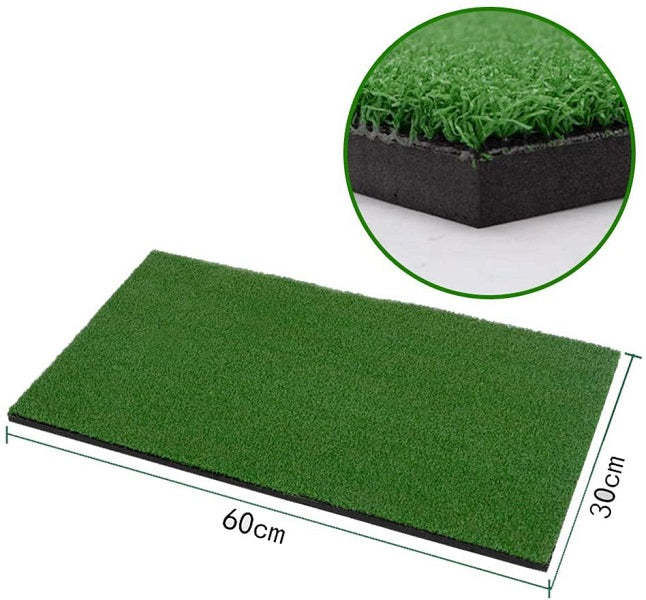 Portable golf practice mat folded for easy storage