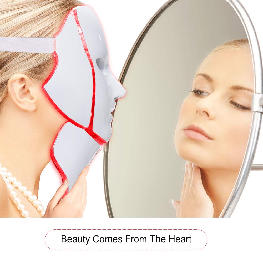 LED face mask made with lightweight material for comfort