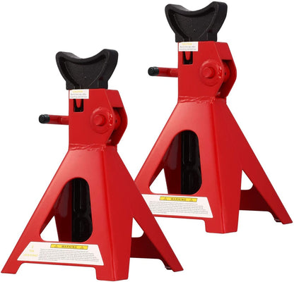 Heavy duty steel axle stand legs detail