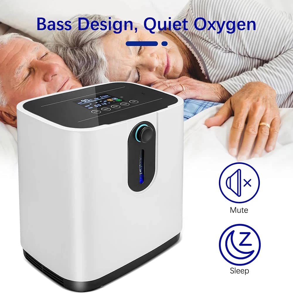 Portable oxygen generator with included remote control and power cable