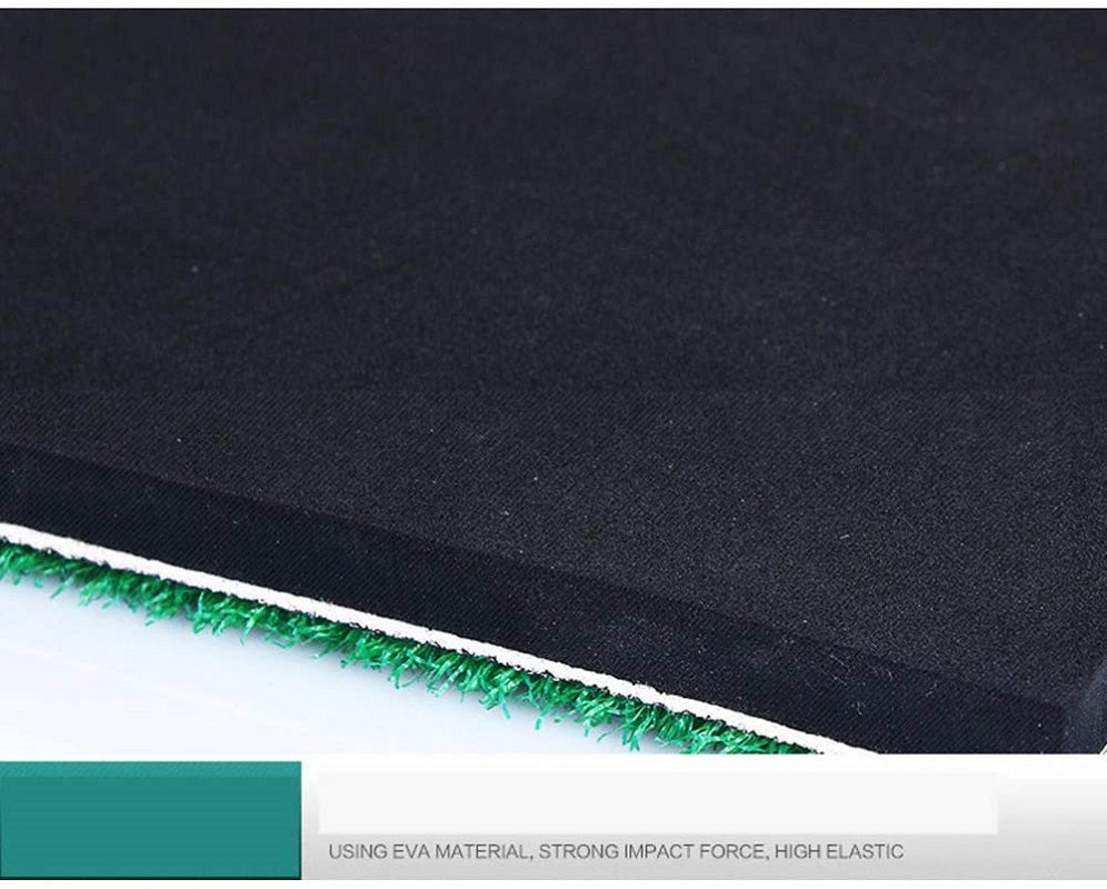 Close up of golf mat material showing 5mm PP turf