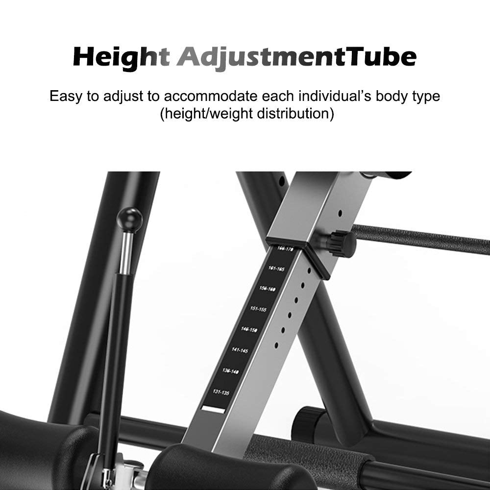 Inversion table base showing scratch-resistant coating on steel