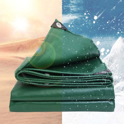 Canvas tarpaulin used as groundsheet under camping tent