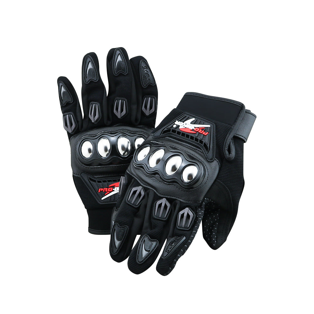 Shock-absorbing foam padding inside biker gloves