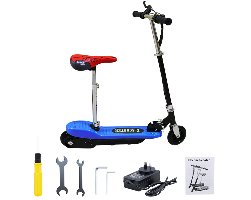 Adjustable aluminium handle height on kids electric scooter