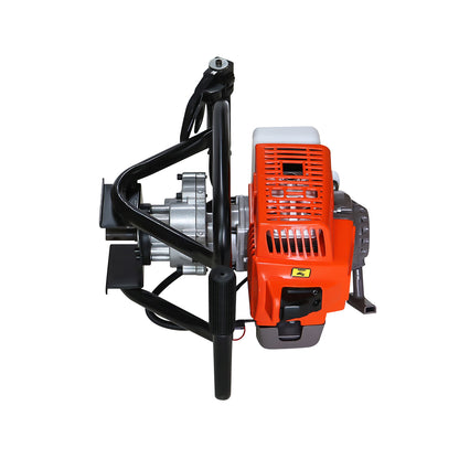 Right angle drive gearbox visible on 72cc petrol earth auger