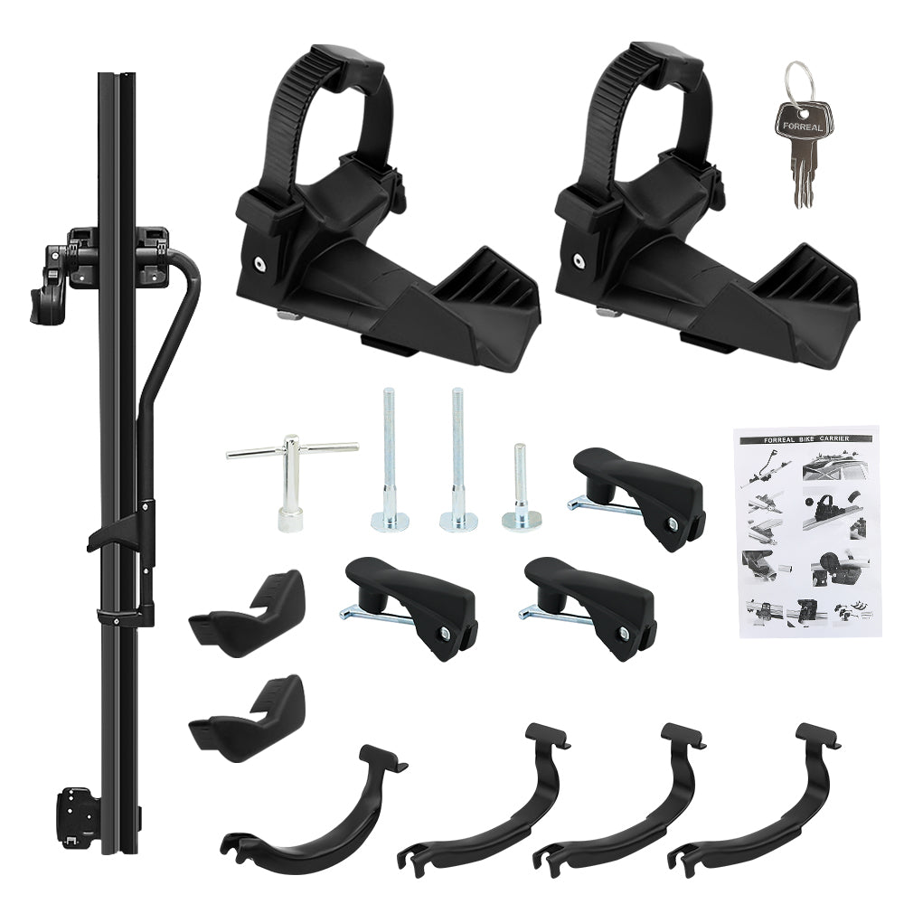 Top angle of bike rack car roof bicycle carrier mounted on car roof