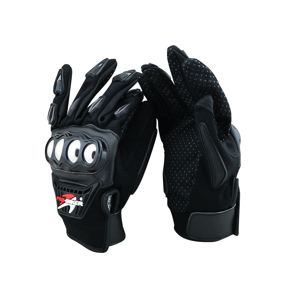Breathable mesh fabric detail on motorbike gloves