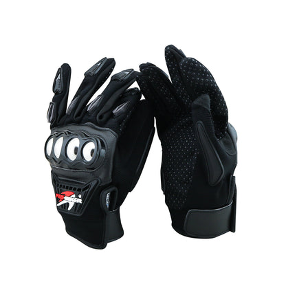 Breathable mesh fabric detail on motorbike gloves