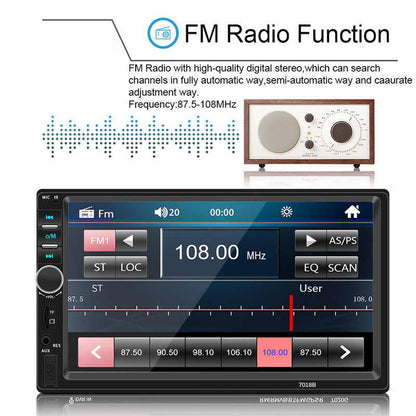 Rear view showing connection ports of car stereo Bluetooth MP5 player