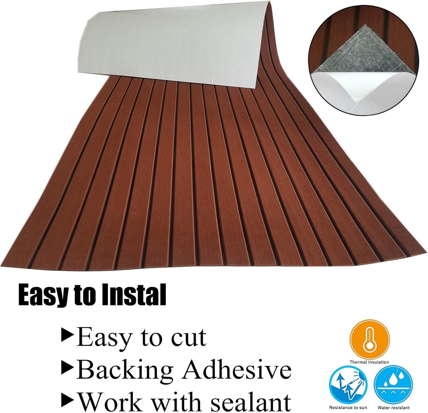 Boat flooring mat surface with brushed finish detail