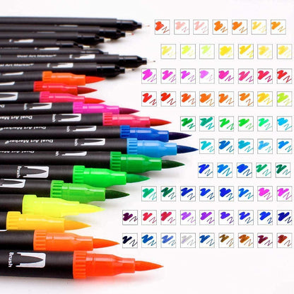 Markers shown with fast drying ink for layering colours