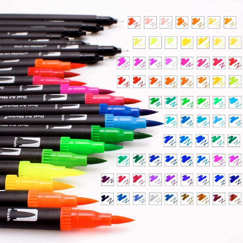 water color marker pens dual tip