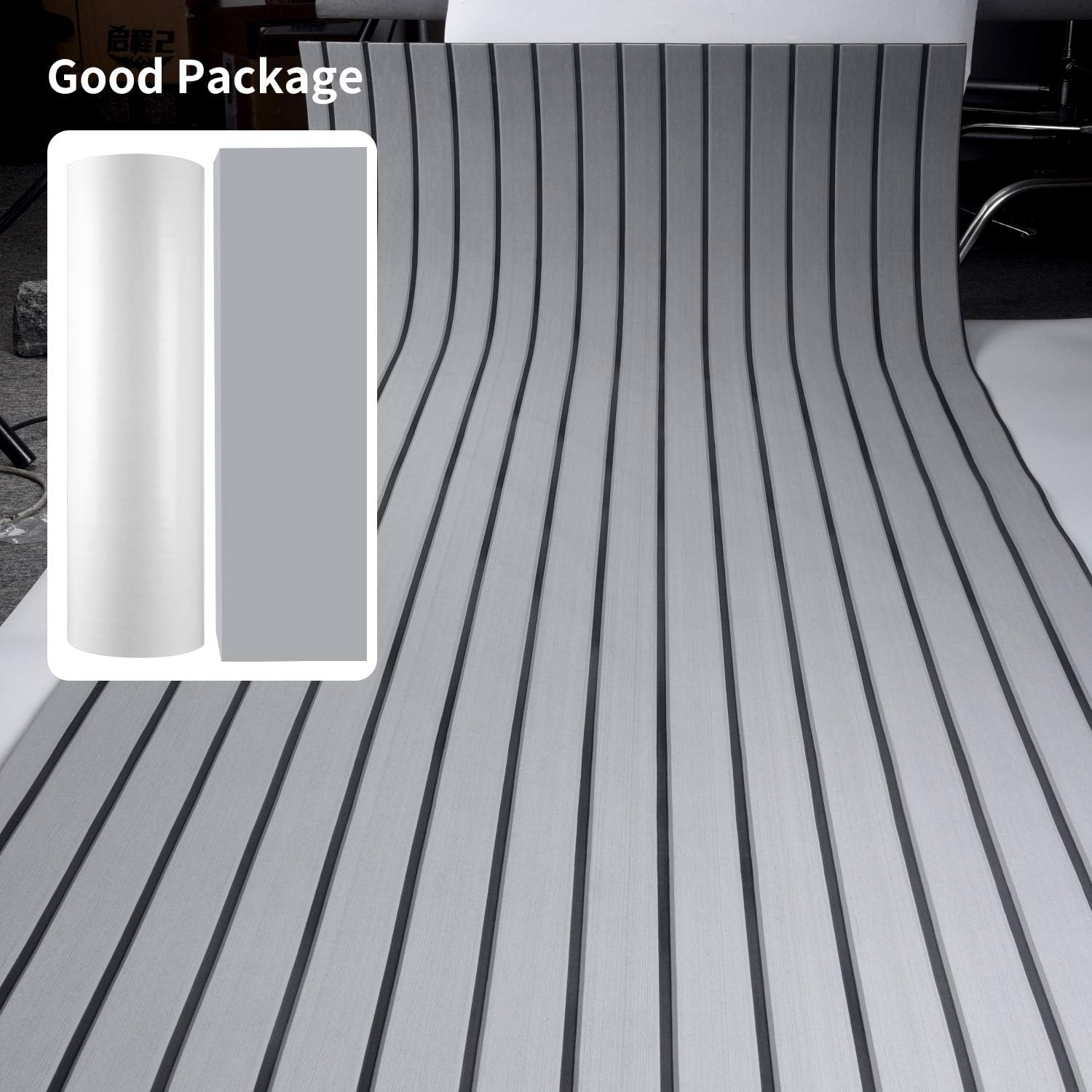 Marine carpet teak boat flooring mat demonstrating water resistant feature