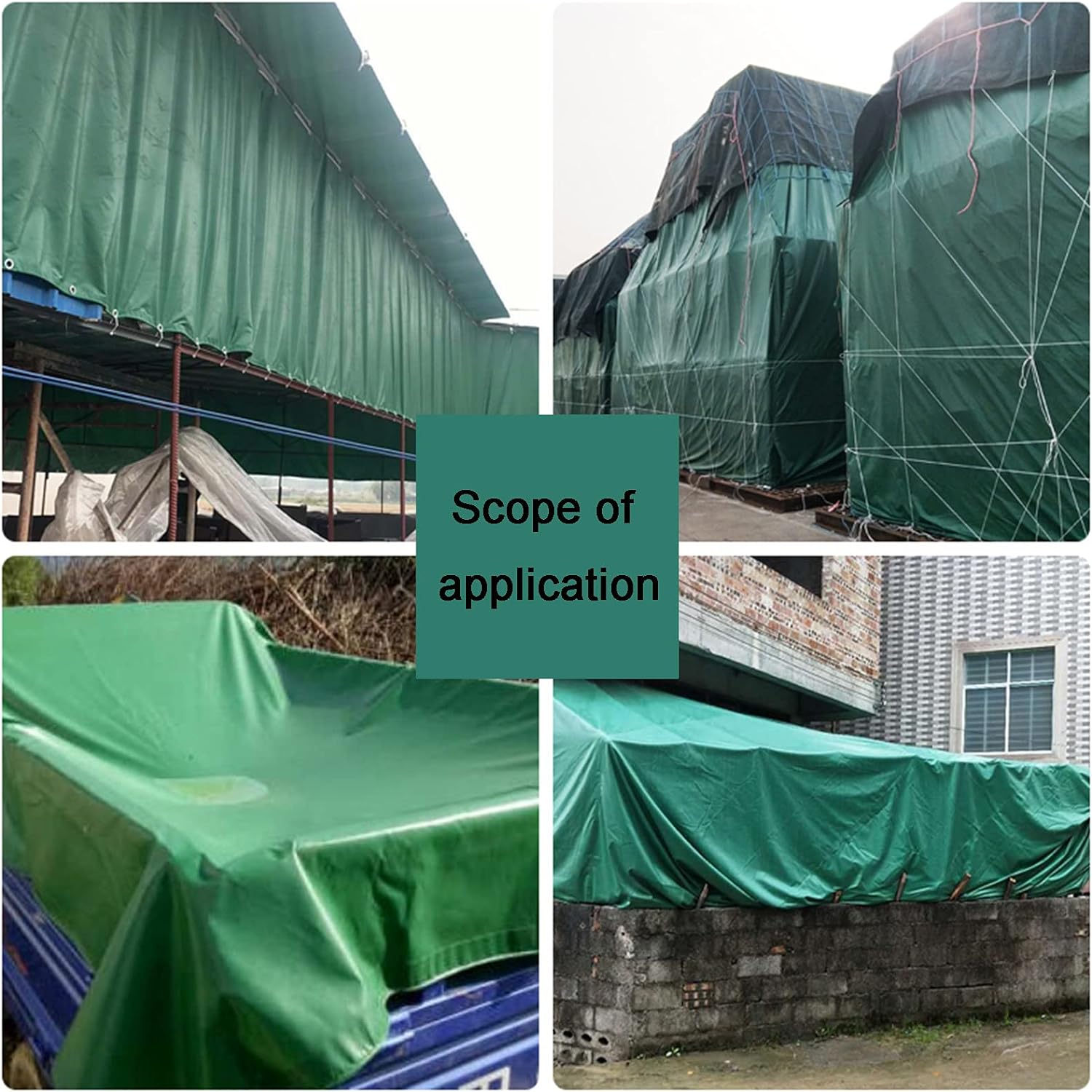 Tarpaulin stretched flat to show thickened encryption coating