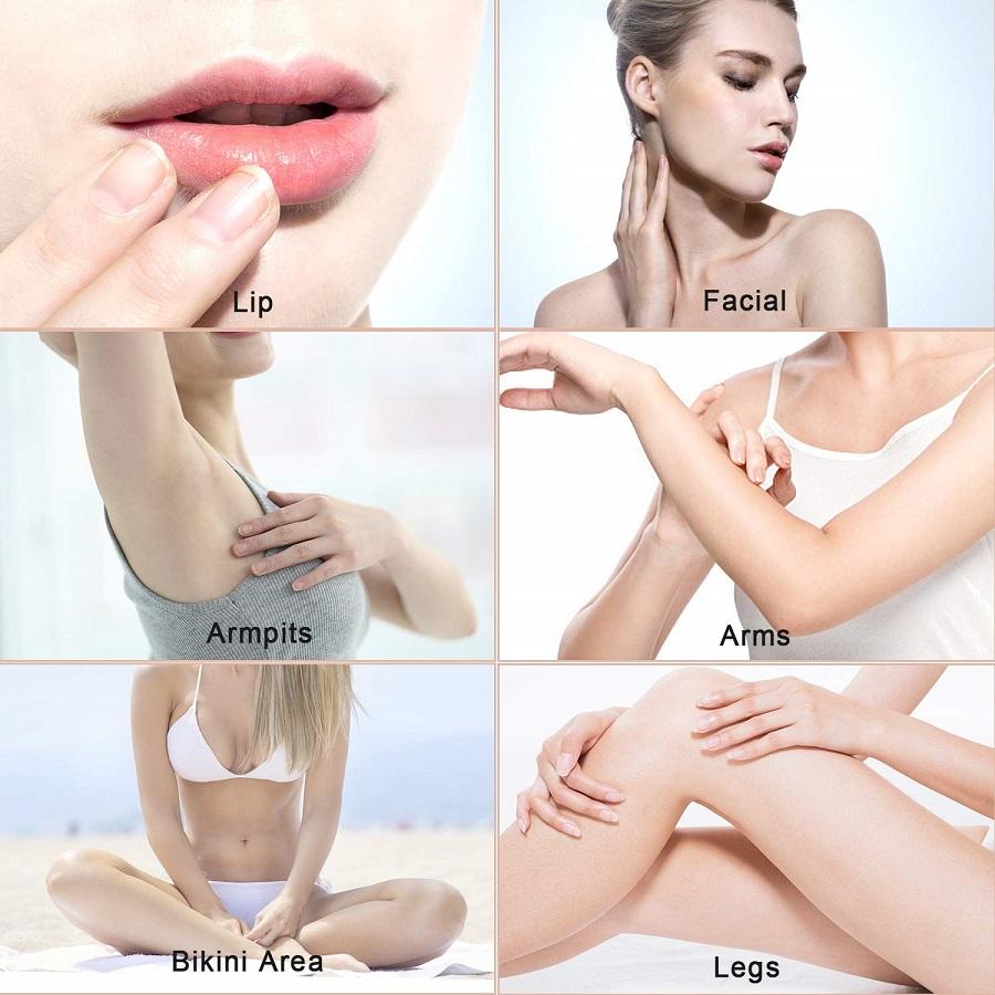 IPL laser hair removal device with included protective goggles and razor
