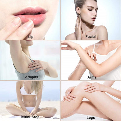 IPL laser hair removal device with included protective goggles and razor