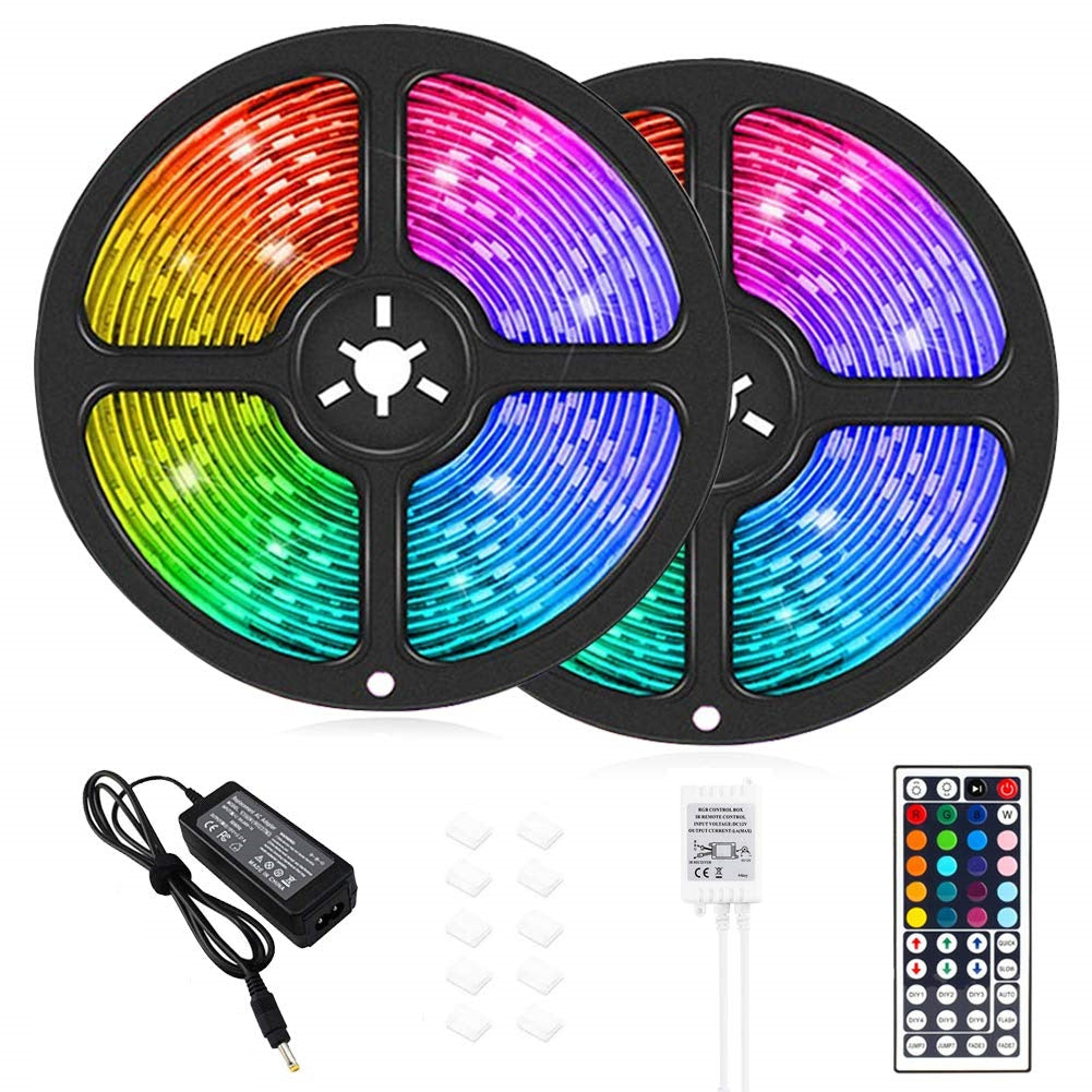 Close-up of LED strip light RGB with remote control