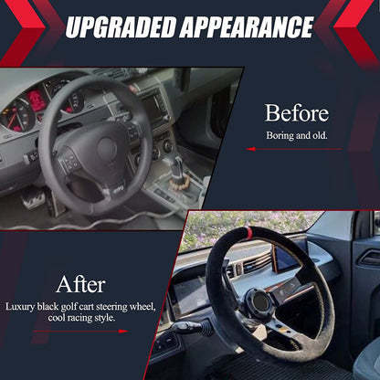 Side profile of suede leather 350mm steering wheel