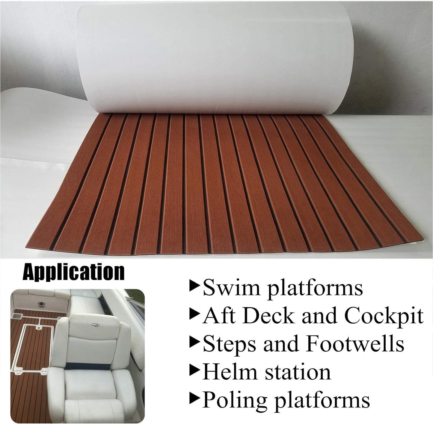 Boat flooring mat corner showing thickness and material