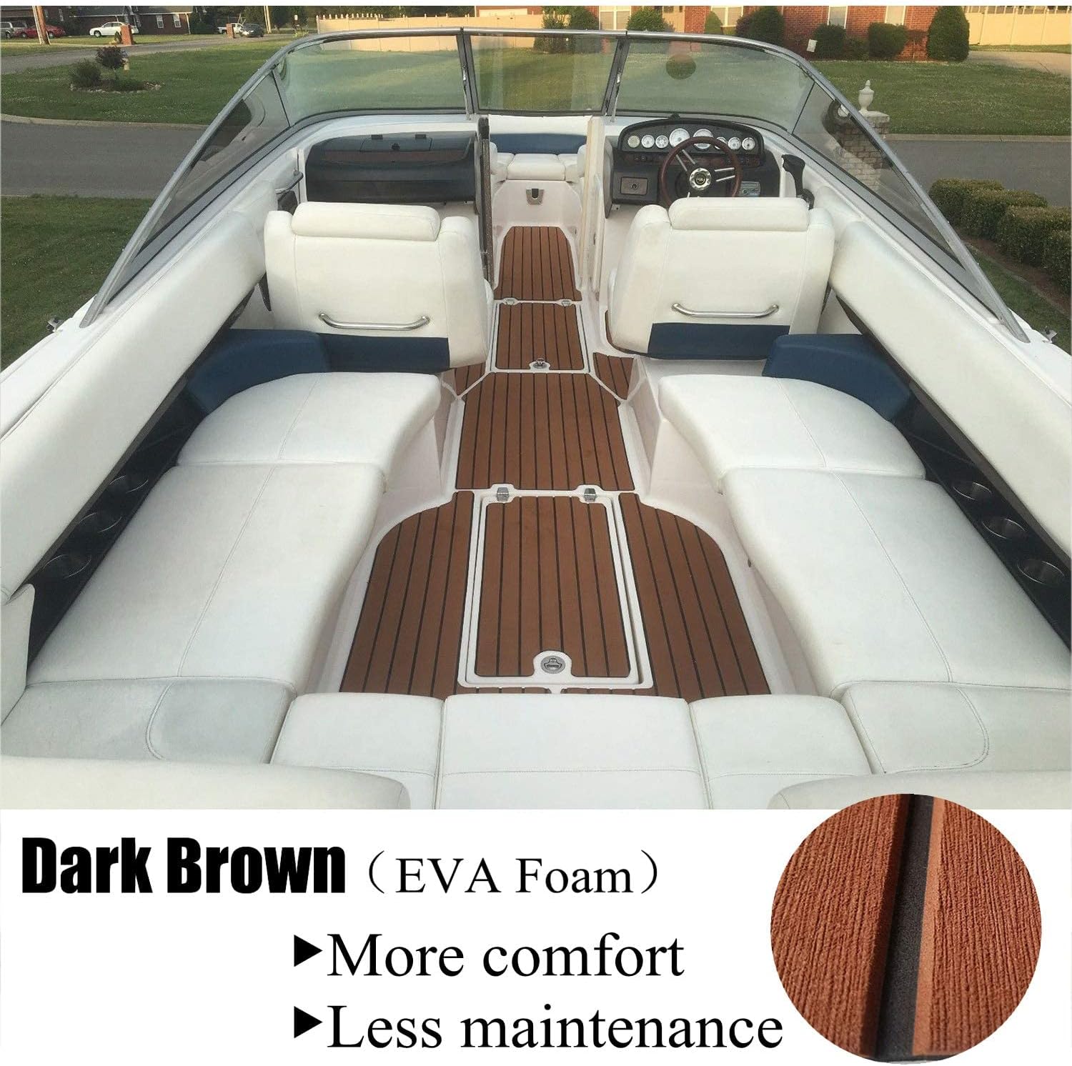 Boat flooring mat wet surface showing good traction