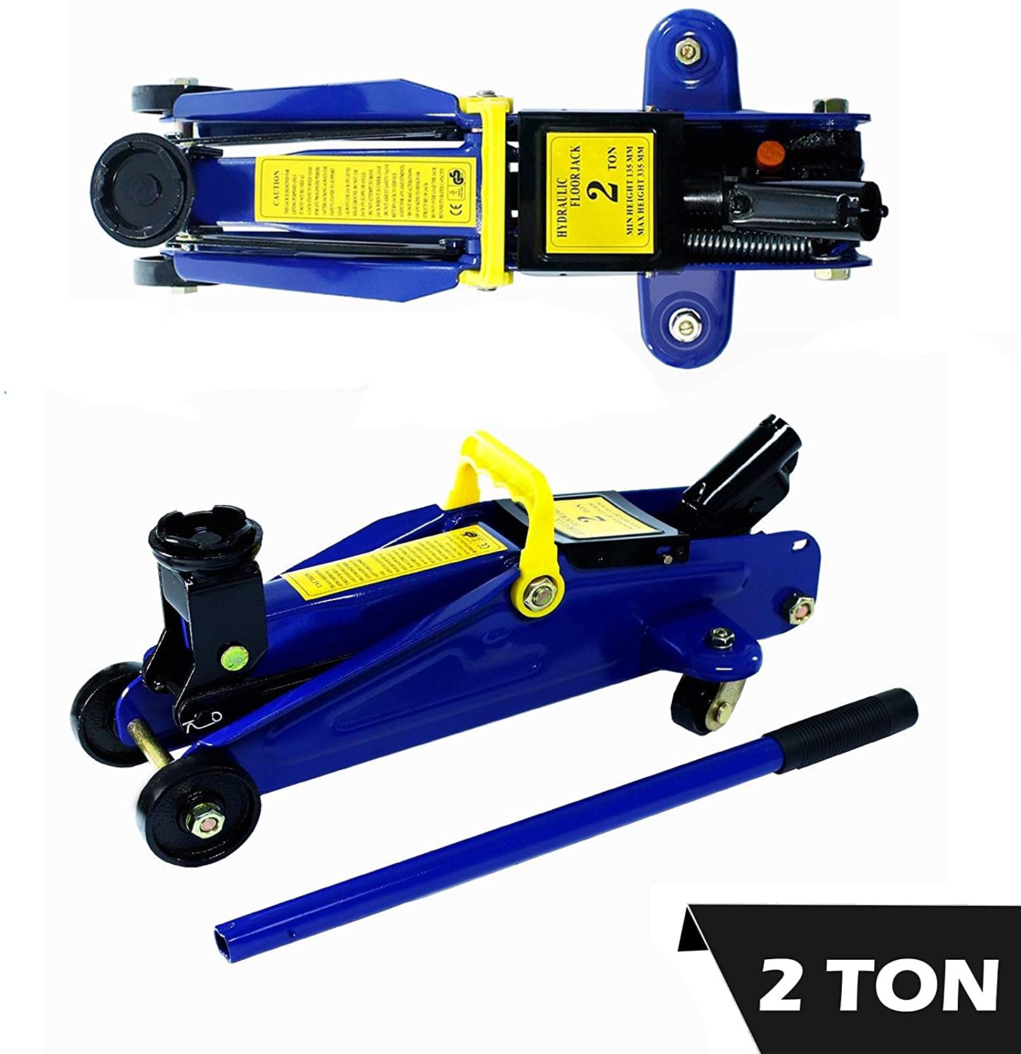 Low profile trolley floor jack 2 ton steel lifting arm detail