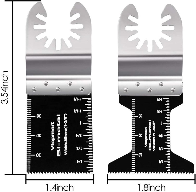 Metal cutting oscillating blade with fine teeth for precision
