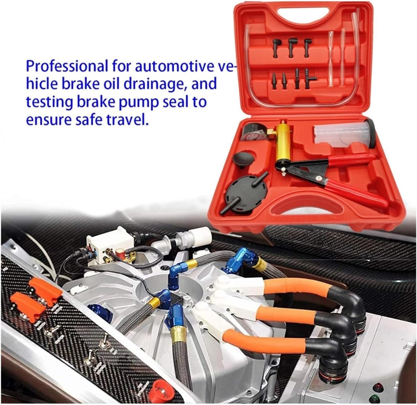Brake bleeder kit showing 4oz fluid reservoir jar