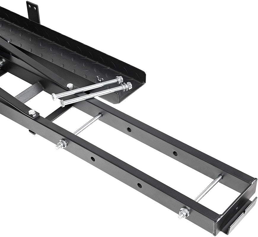 Motorbike carrier dirt bike rack mounted on vehicle hitch receiver