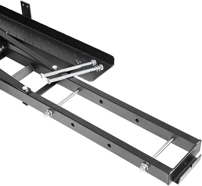 Motorbike carrier dirt bike rack mounted on vehicle hitch receiver