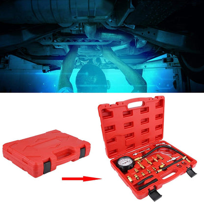 Fuel pressure tester kit including instruction manual and accessories