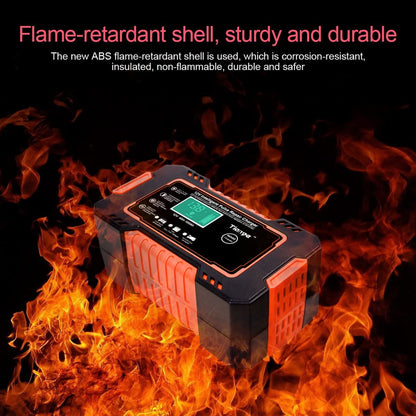 Side angle of car battery charger highlighting compact size