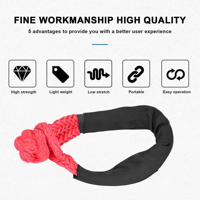 Soft Shackle Recovery Rope with Protective Sleeve