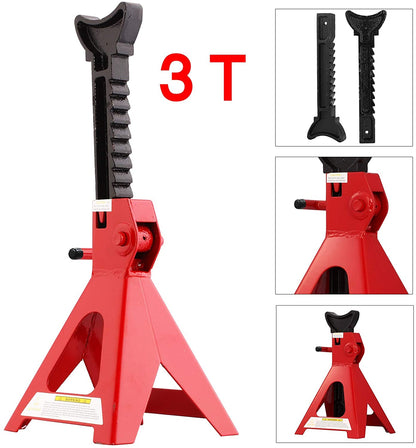 Steel axle stand with 3 ton load capacity label