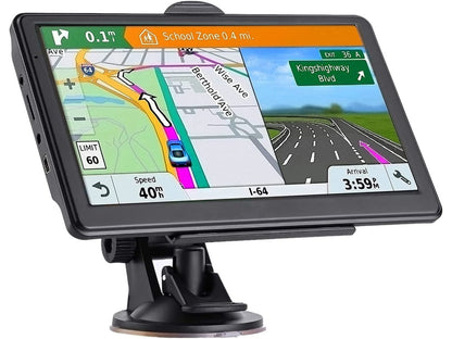 Side angle of Car GPS Navigation device in black casing
