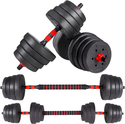Adjustable dumbbells arranged for upper body workout