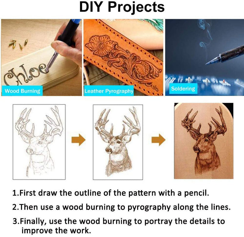 Wood Burning Pyrography Pen Kit