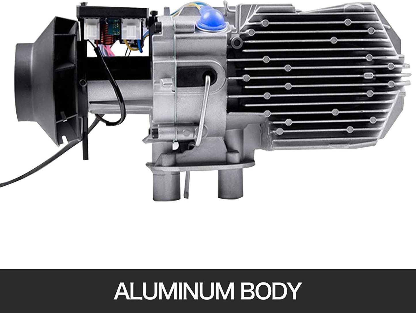 Diesel air heater with muffler for quieter operation
