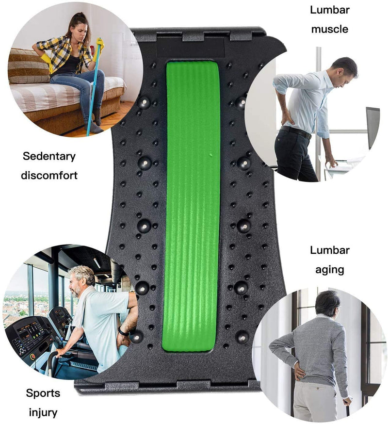 Back Spine Tractor,Lumbar Spine Back Support Stretch Waist Relax Mate Green