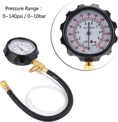 Fuel pressure tester gauge needle at zero pressure