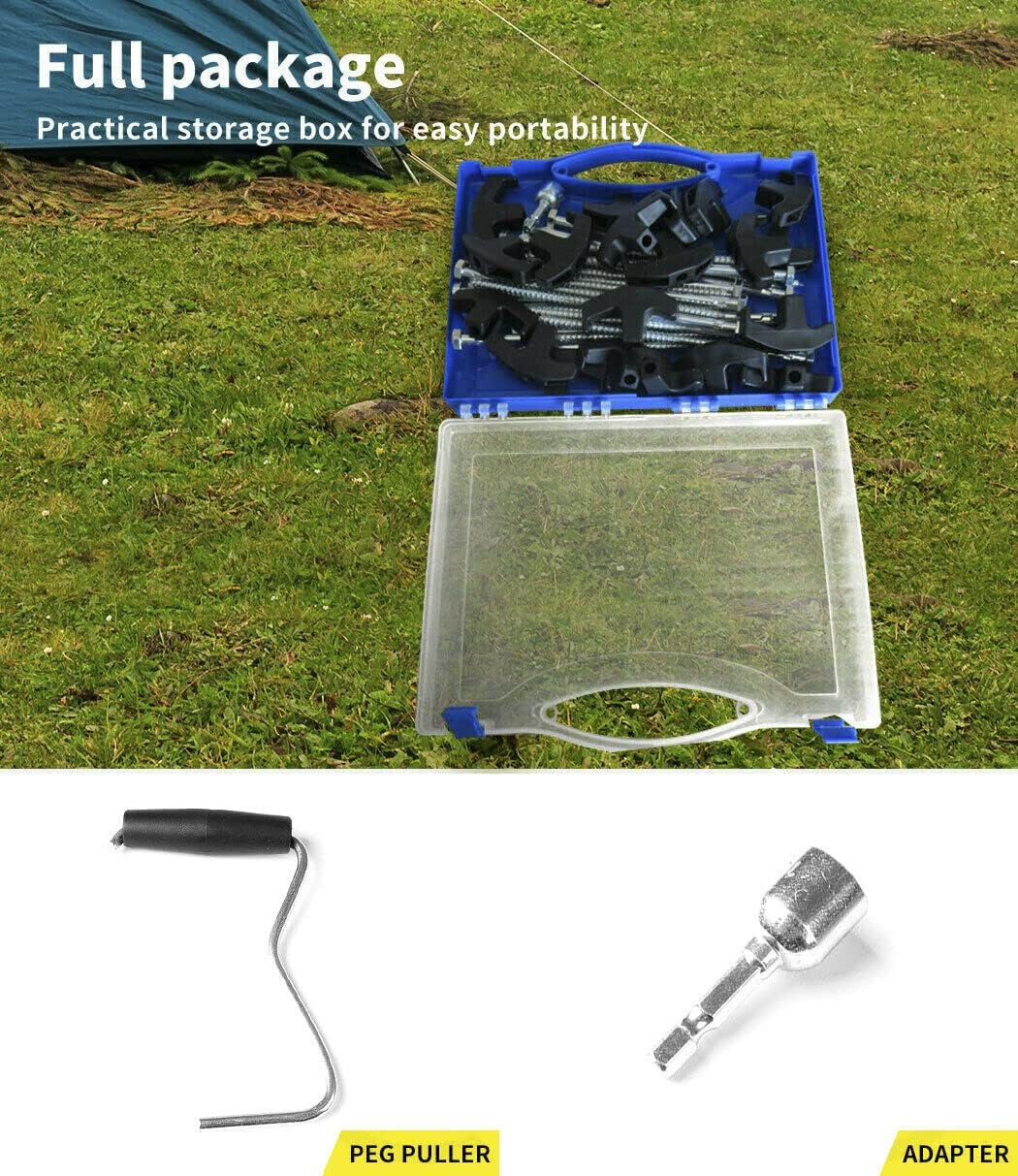 Camping tent peg with adaptor tool included